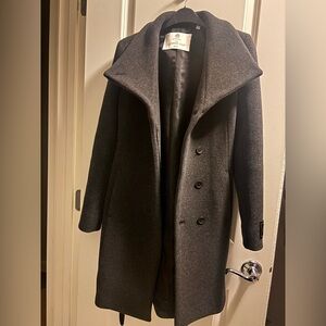 Aritzia Babaton Gray Connor Coat belt